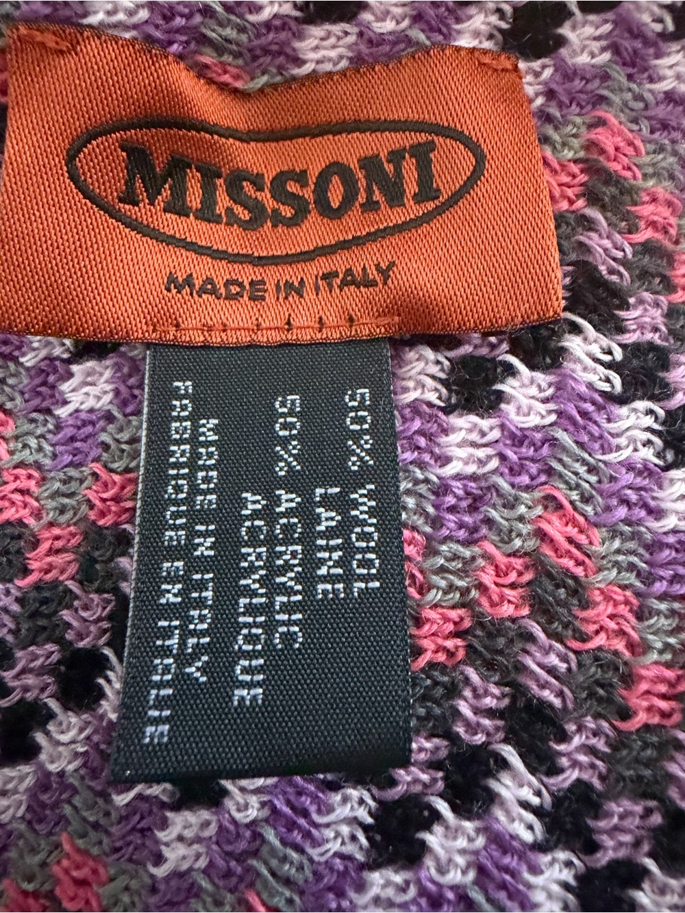 Missoni Pink and Purple Woven Fringe Scarf - Picture 5 of 6
